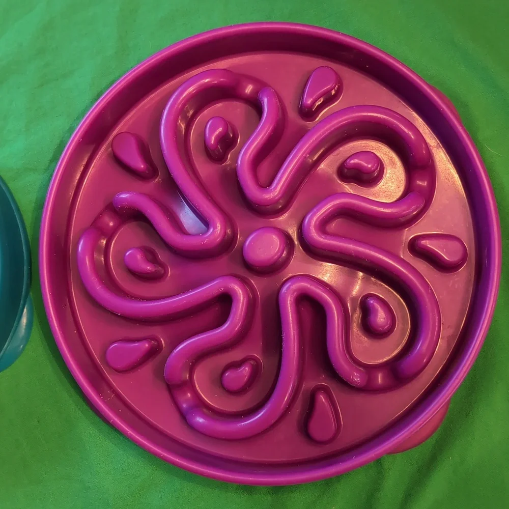 Fun Feeder Slow Dog Bowl Regular and Large Blue Purple
